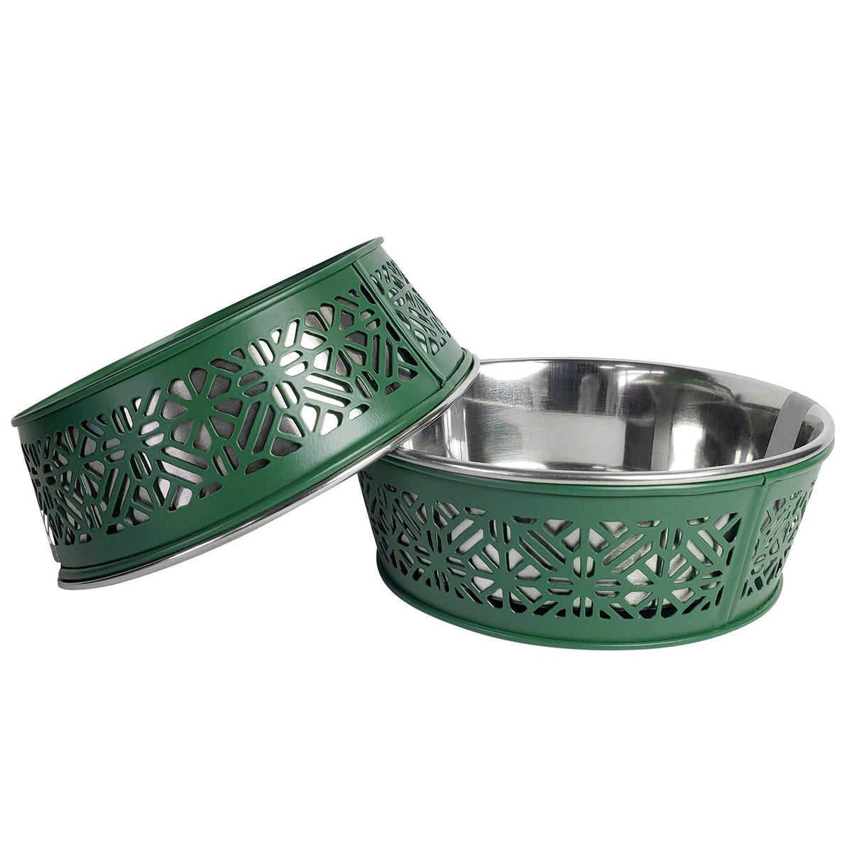 Country Living Farmhouse Stainless Steel Dog Bowls, Set of 2, Small & Medium Dogs