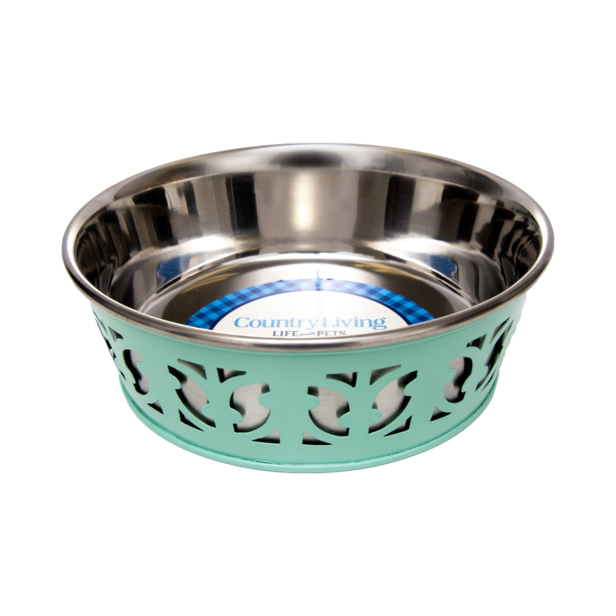 Country Living Farmhouse Stainless Steel Dog Bowls, Set of 2, Small & Medium Dogs
