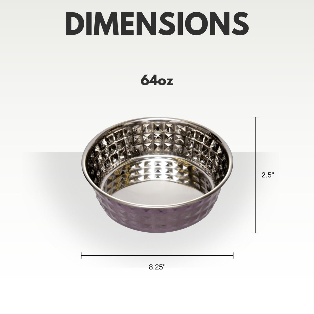 Country Living Set of 2 Hammered Stainless Steel Dog Bowls – Lavender