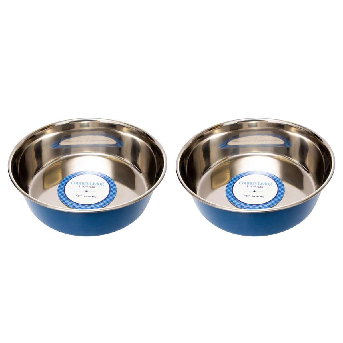 Country Living Heavy-Gauge Stainless Steel Dog Bowls, Set of 2