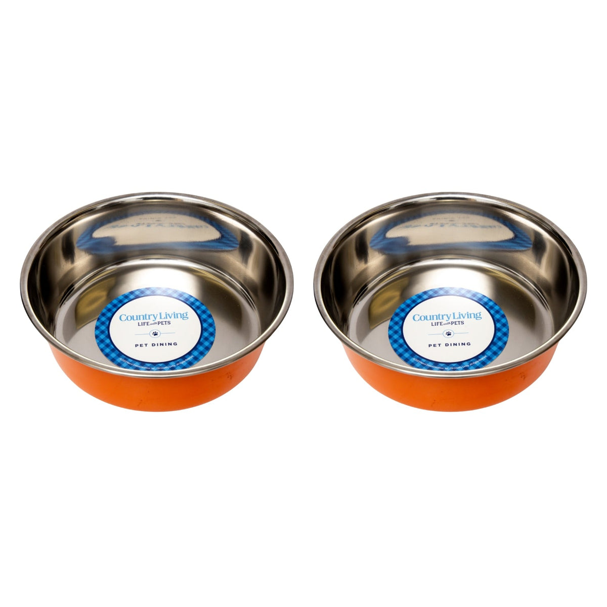 Country Living Heavy-Gauge Stainless Steel Dog Bowls, Set of 2