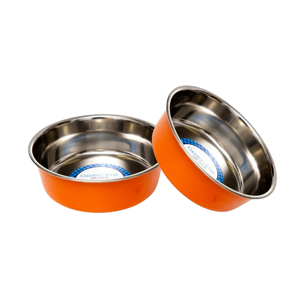 Country Living Heavy-Gauge Stainless Steel Dog Bowls, Set of 2
