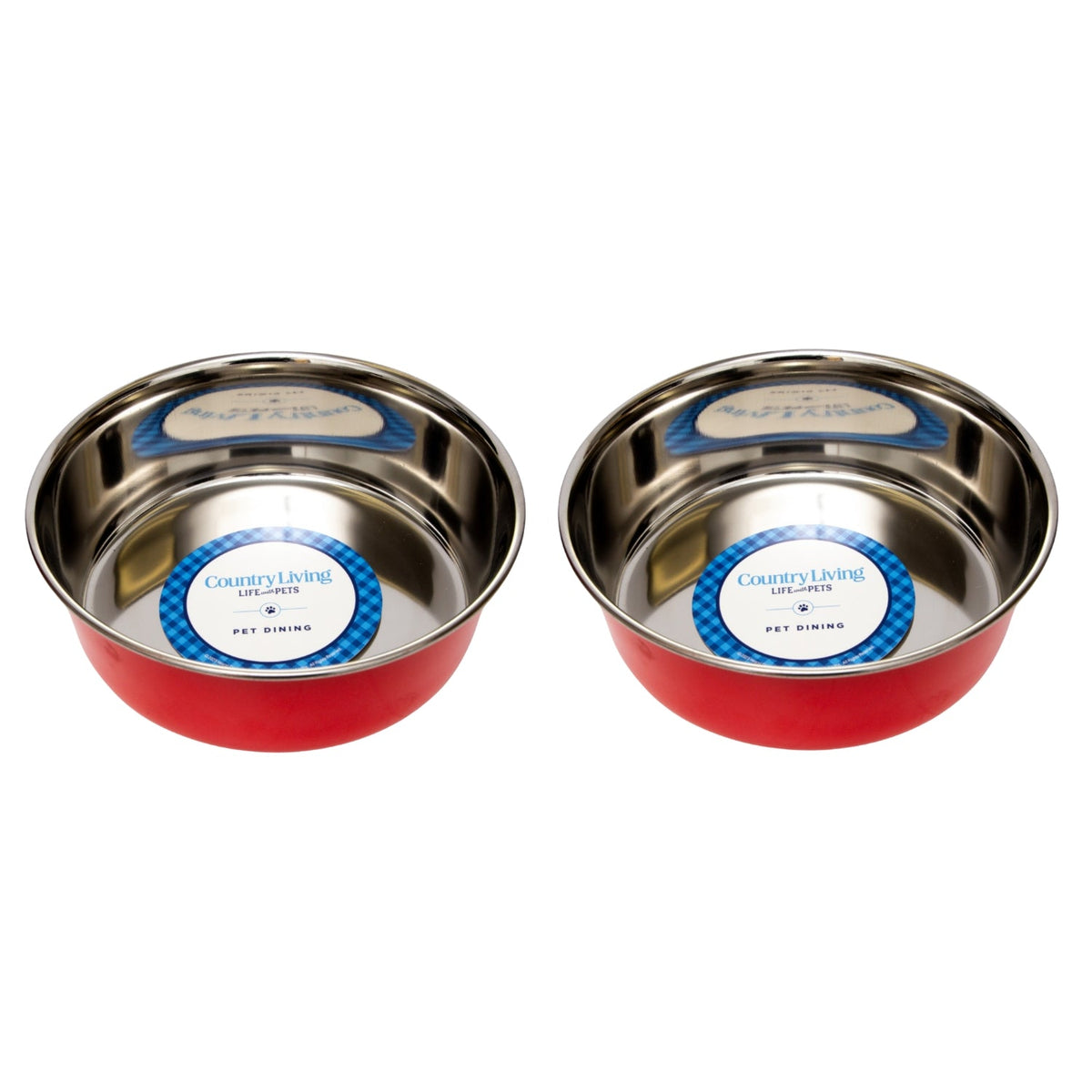 Country Living Heavy-Gauge Stainless Steel Dog Bowls, Set of 2