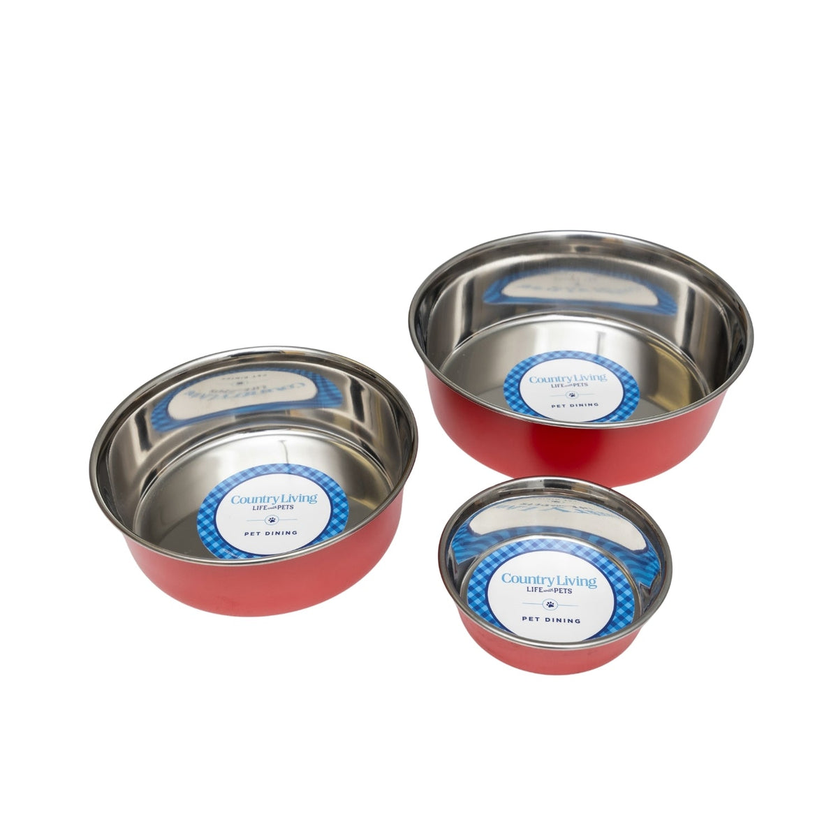 Country Living Heavy-Gauge Stainless Steel Dog Bowls, Set of 2