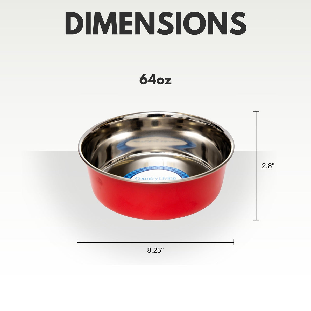 Country Living Heavy-Gauge Stainless Steel Dog Bowls, Set of 2