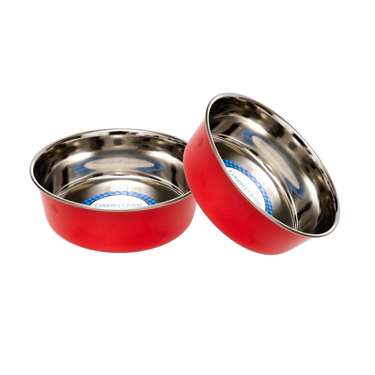 Country Living Heavy-Gauge Stainless Steel Dog Bowls, Set of 2