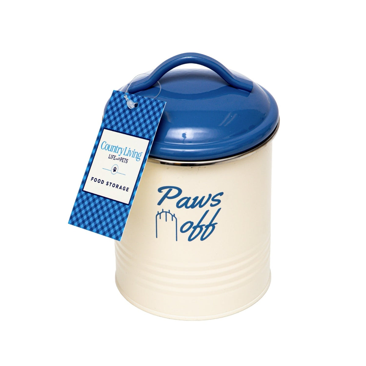 Country Living Dog Treat Canisters, Set of 3 – French Blue Lid