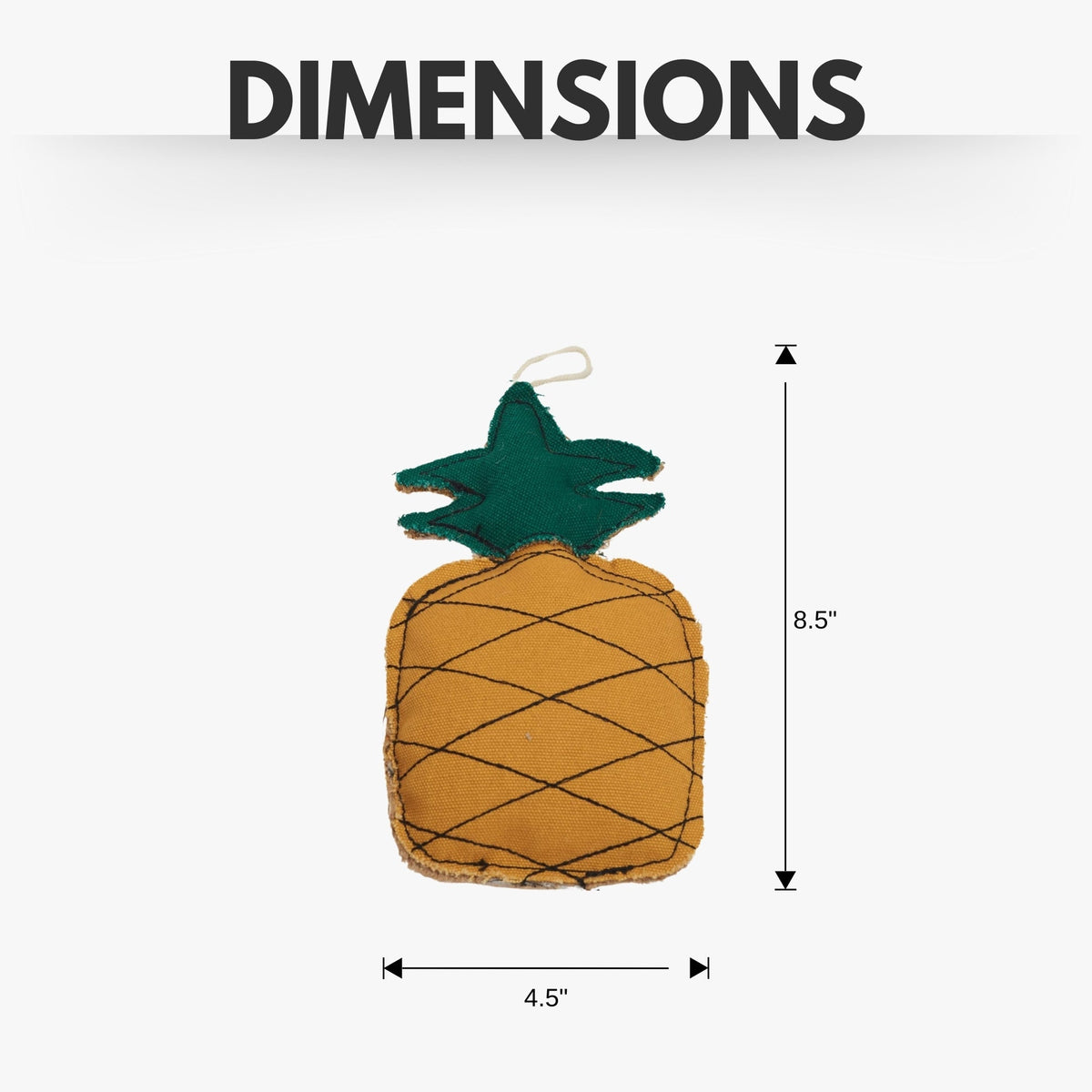 Pineapple-Shaped Canvas & Jute Dog Chew Toy