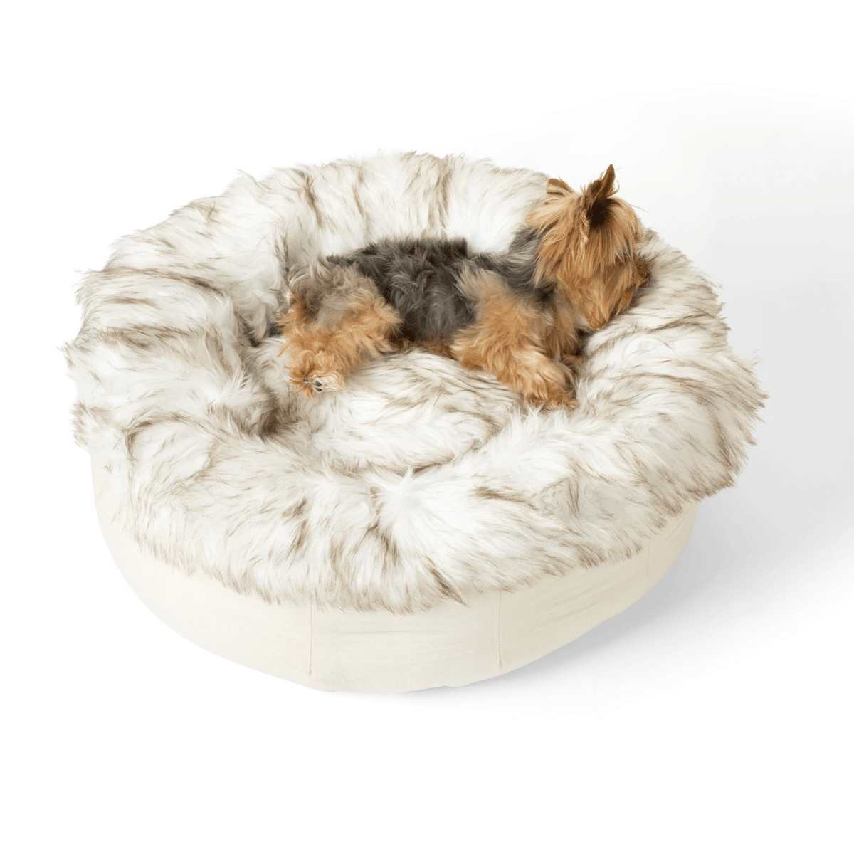 Faux Fur Donut Dog Bed for Cozy Canine Comfort - American Bark Bliss