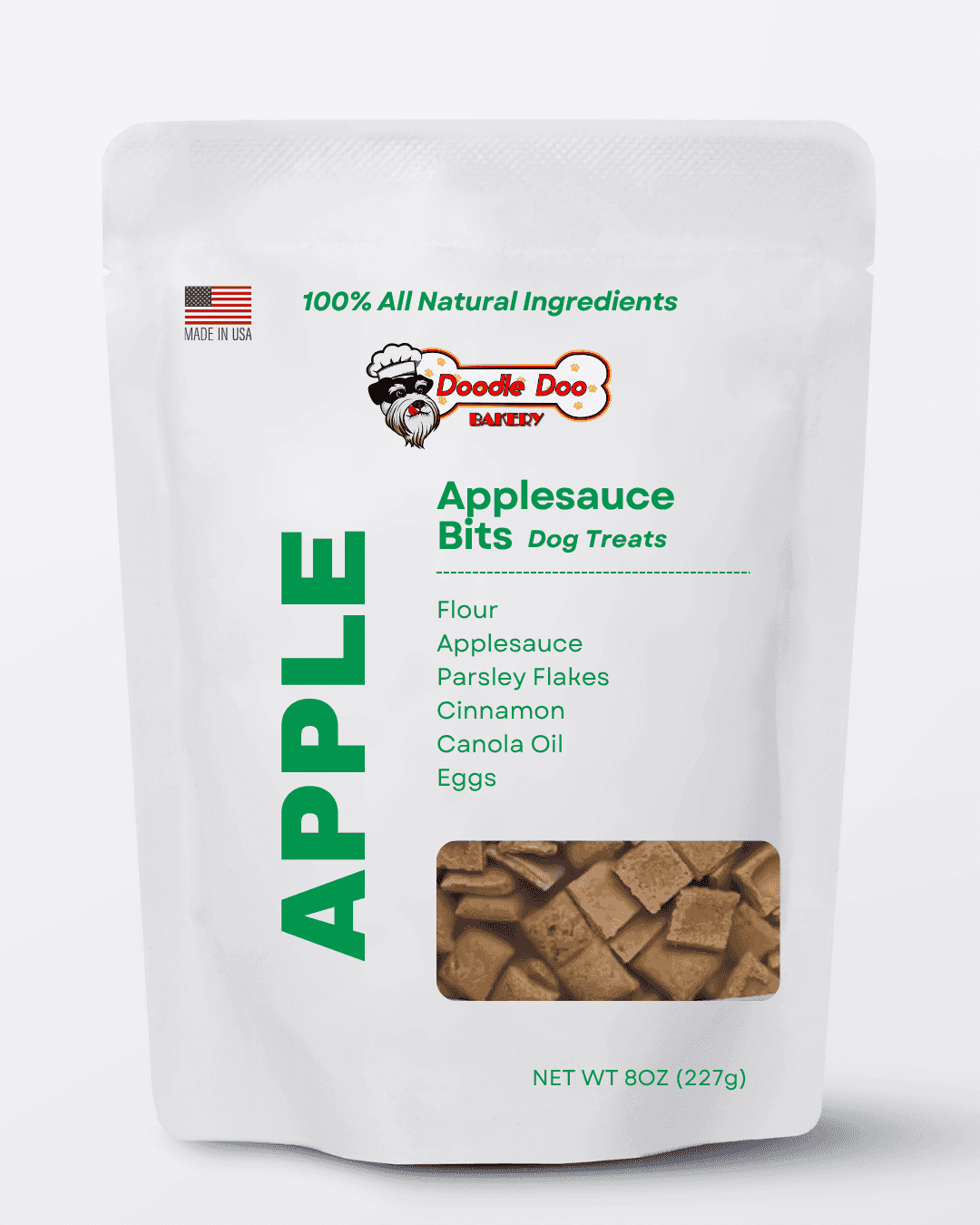 Homemade Dog Treats -🍏 Apple Bits Dog Biscuits 1/2 lb. - American Bark Bliss