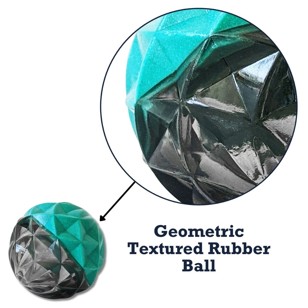 Country Living Geometric Textured TPR Ball Dog Toy, 3.6 in