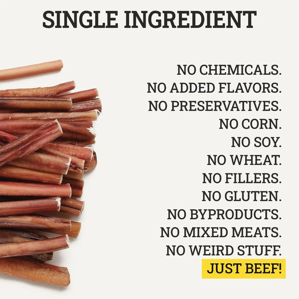 Supreme 12-Inch Standard Bully Sticks by Sancho and Lola’S (10 Pack) All-Natural, Long-Lasting Dog Chew Treats - Free-Range, Grass-Fed Beef - Low Odor