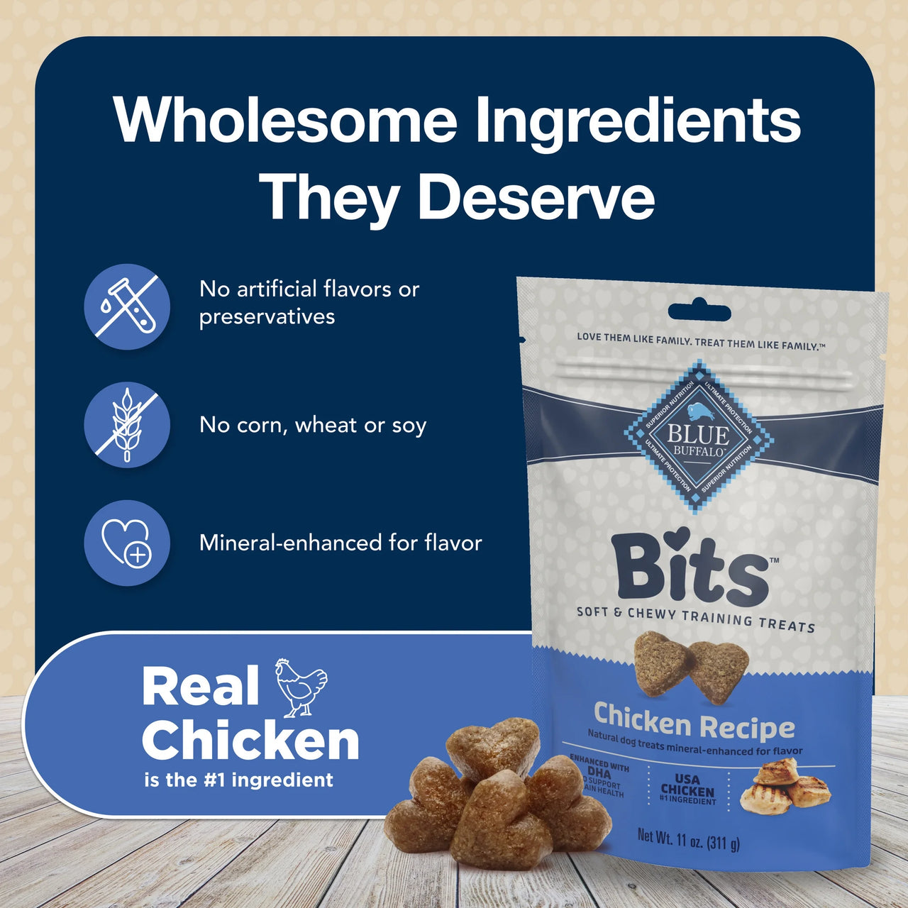 Bits Soft Dog Treats for Training, Enhanced with DHA, 11-Oz. Bag - American Bark Bliss