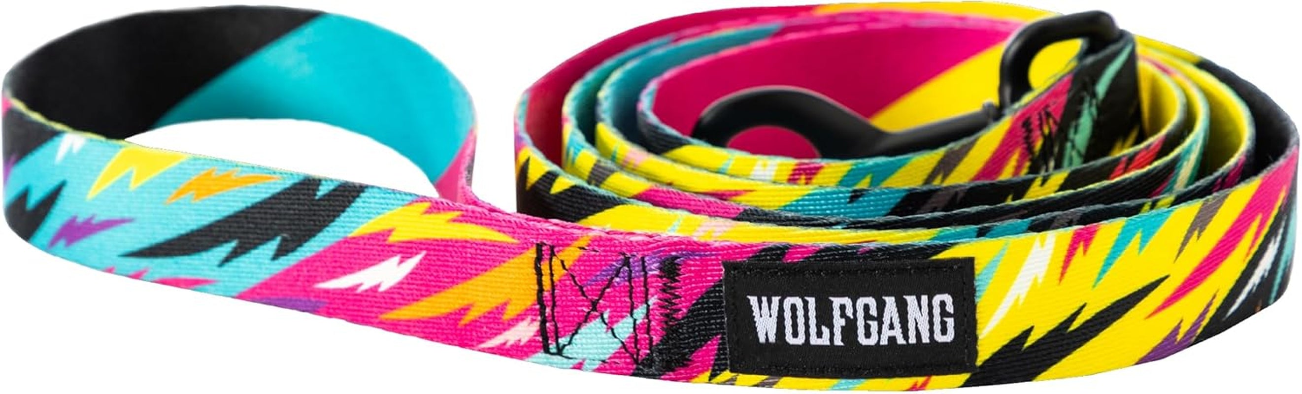 Wolfgang Heavy Duty Dog Leash, Pull-Tested for Walking & Training, Fuzzytails Print, Large - American Bark Bliss