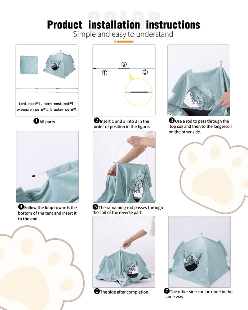 Calming Pet Tent Bed for Cats & Small Dogs - American Bark Bliss