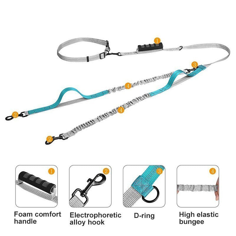 Handsfree Bungee Dog Leash for Running and Walking - American Bark Bliss