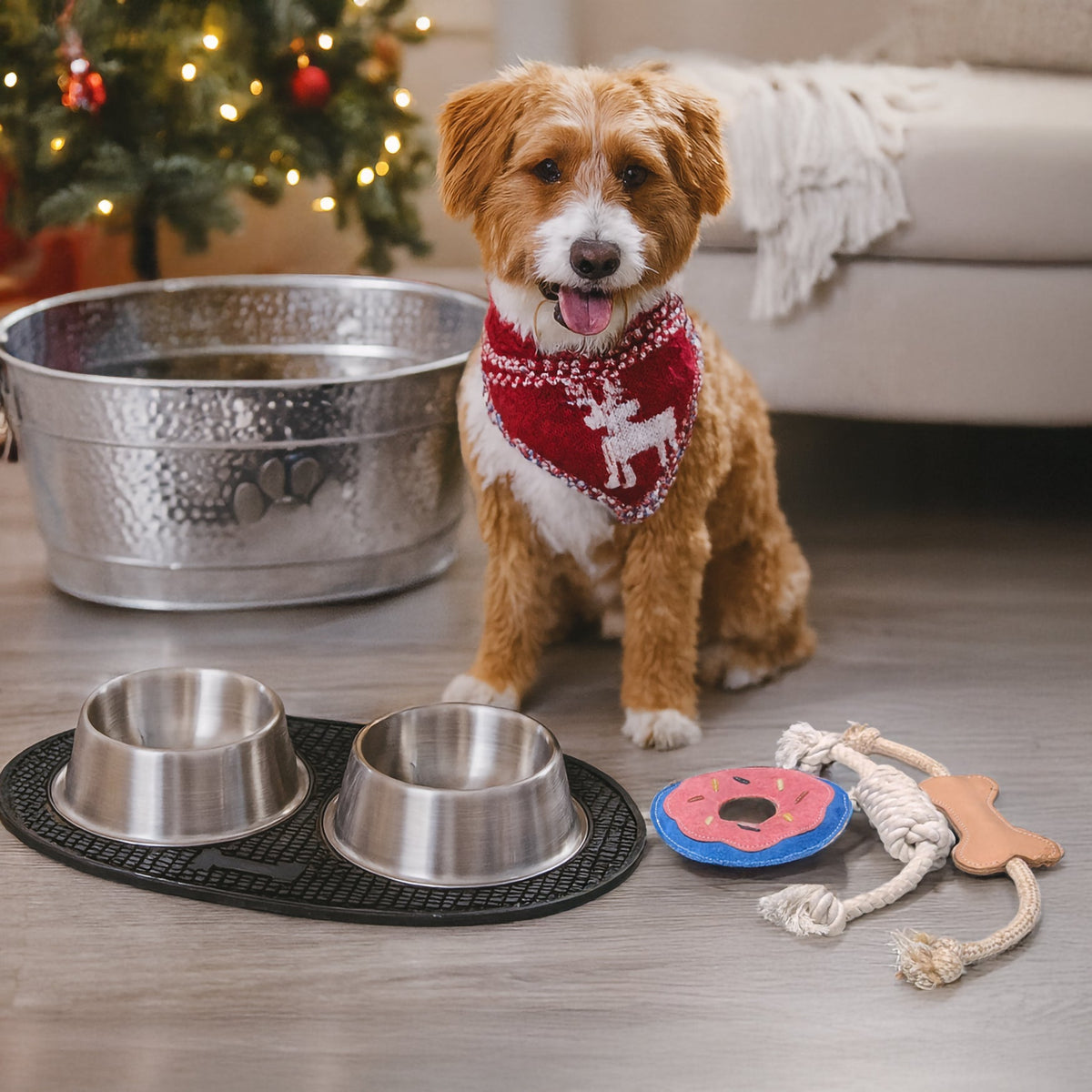 Play & Dine Dog Feeding & Toy Gift Set - Stainless Steel | BREKX