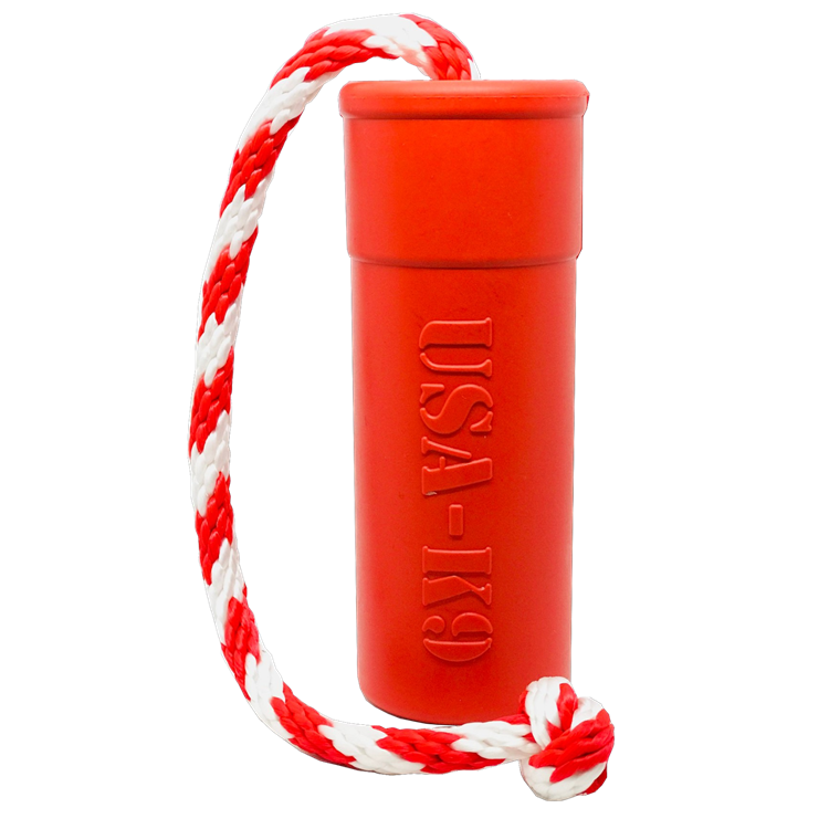USA-K9 Firecracker Durable Rubber Floating Training Dummy - Large - Red - American Bark Bliss