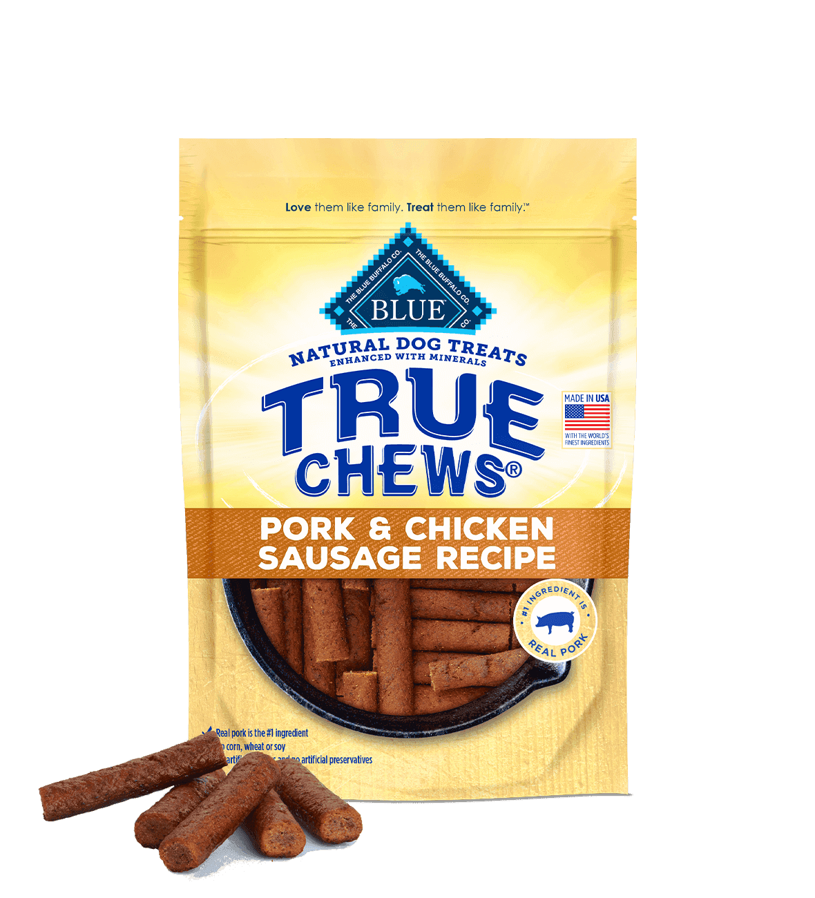Blue Buffalo True Chews Chicken and Pork Sausage Dog Treats (14oz) by The Family Pet