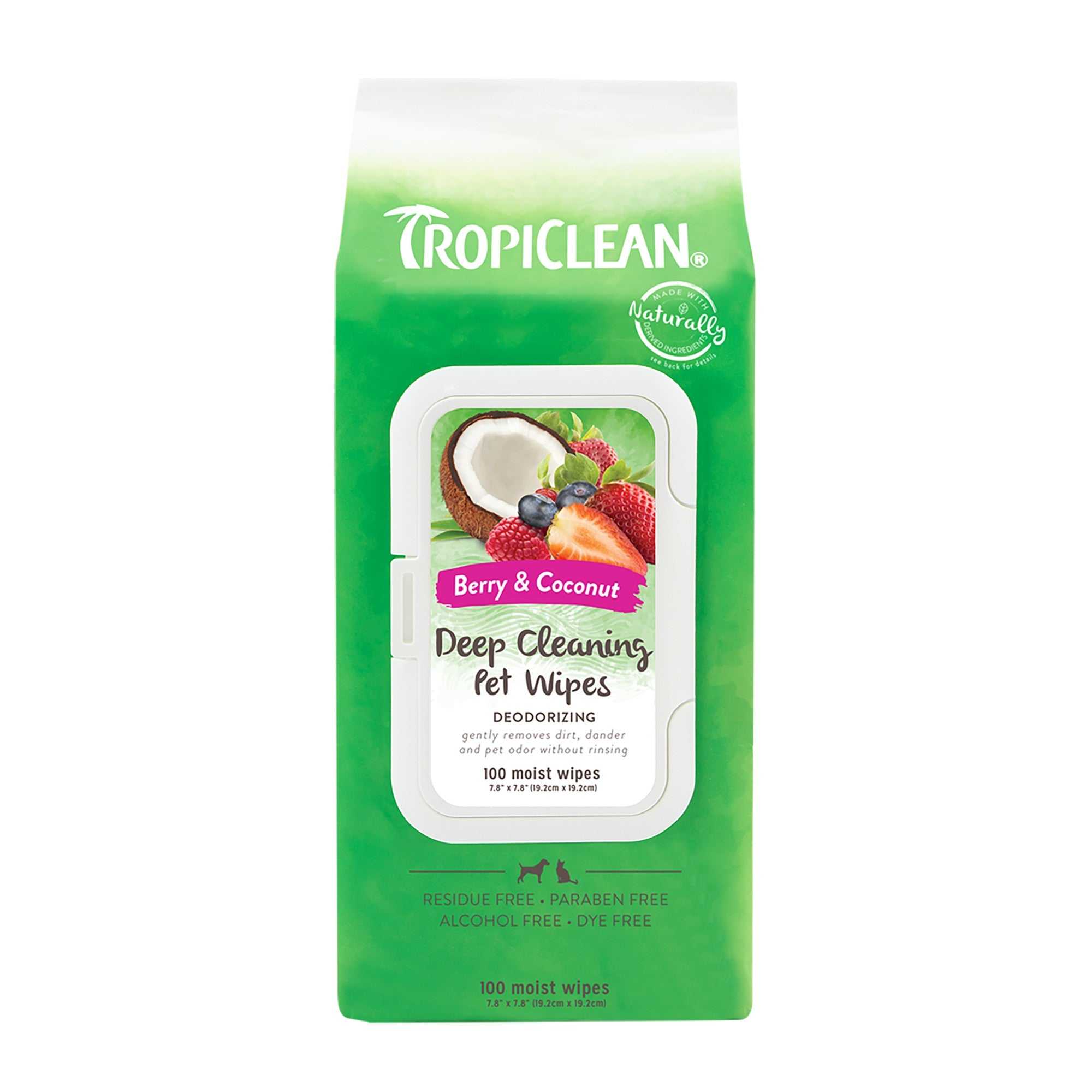 Tropiclean Berry and Coconut Deep Cleaning Pet Cleaning Wipe (100ct) - American Bark Bliss