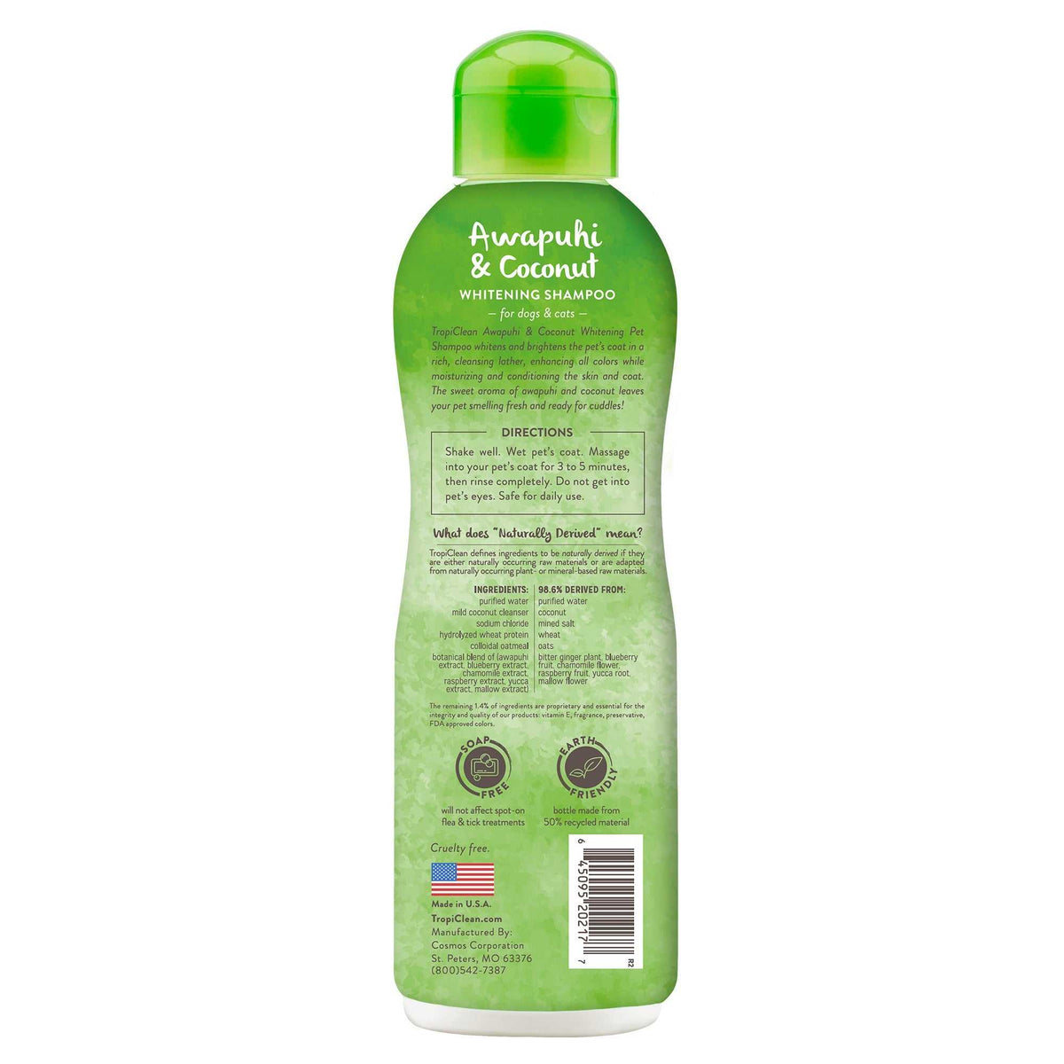 Tropiclean Awapuhi and Coconut Whitening Dog Shampoo (20oz) - American Bark Bliss
