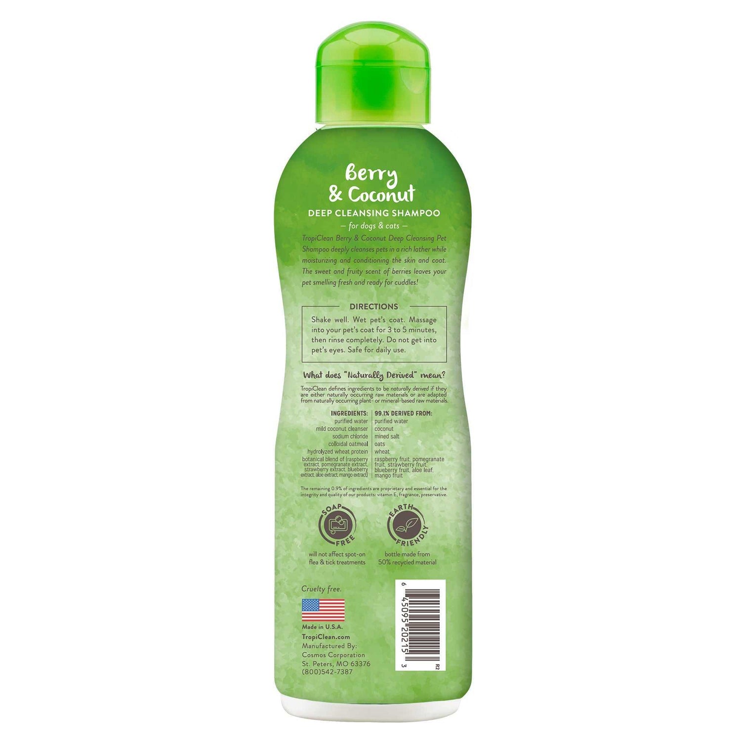 Tropiclean Berry and Coconut Dog Shampoo (20oz) - American Bark Bliss