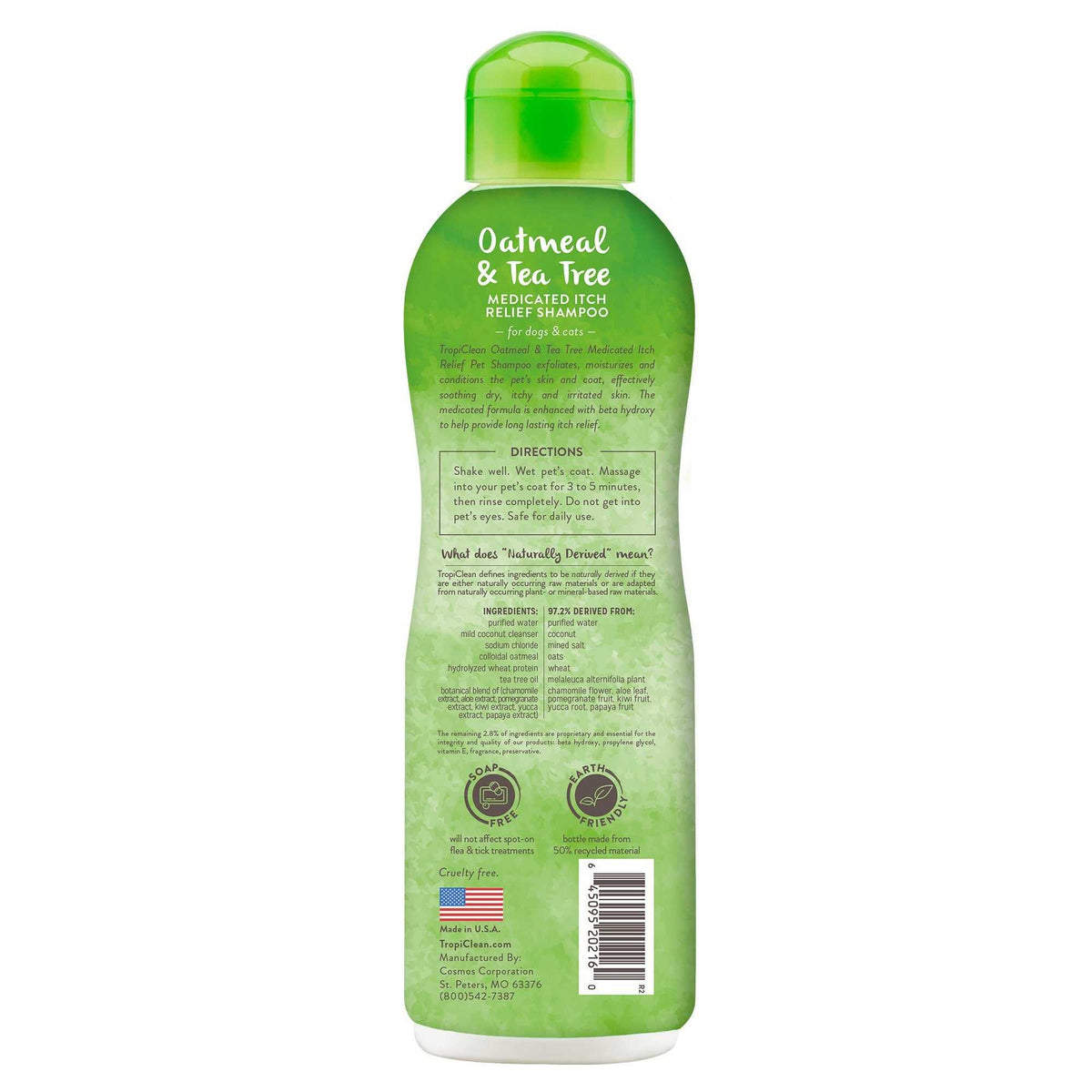 Tropiclean Oatmeal and Tea Tree Oil Medicated Itch Relief Dog Shampoo (20oz) - American Bark Bliss