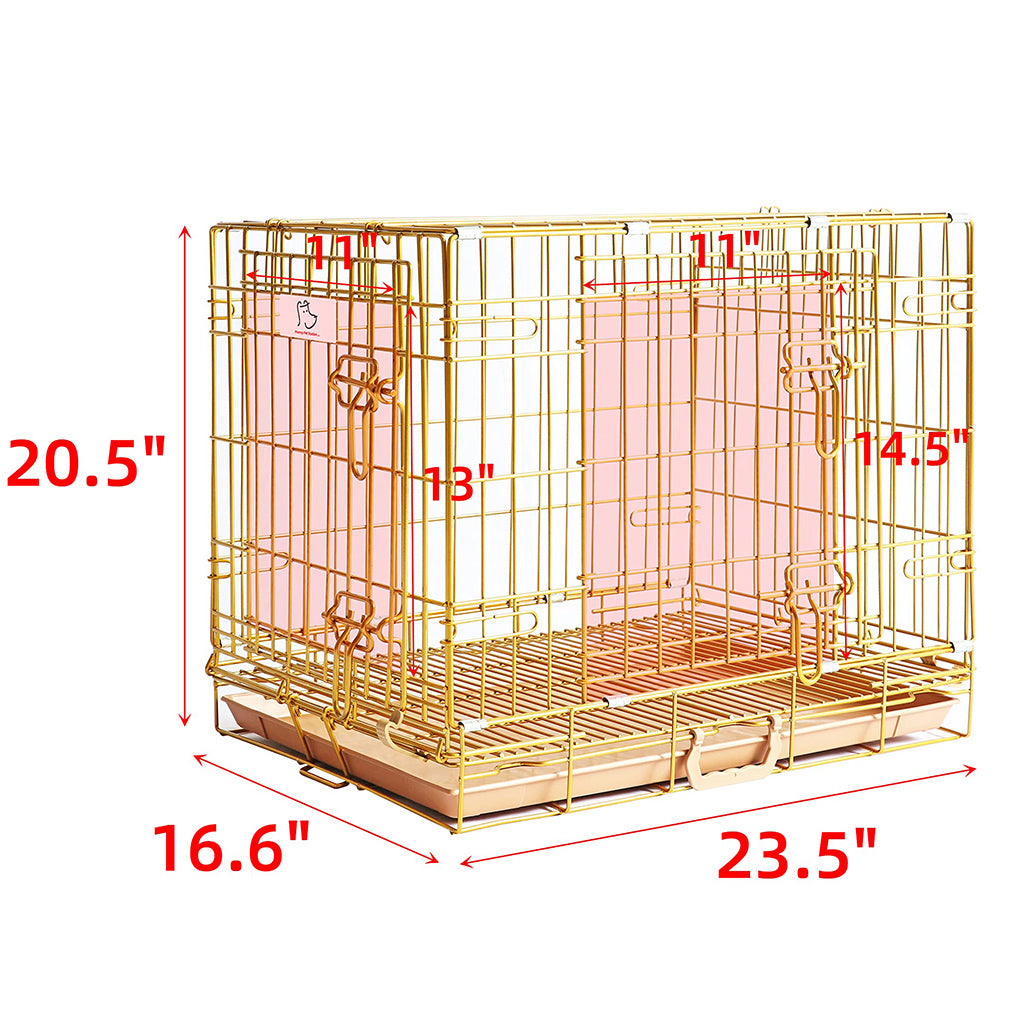 24-42" Collapsible Copper Gold Dog Crate GLD24-42 - American Bark Bliss