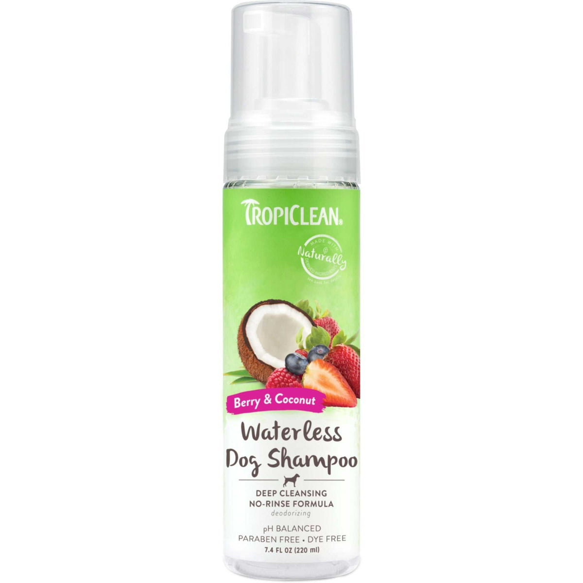 Tropiclean Berry and Coconut Dog Waterless Shampoo (7.4oz) - American Bark Bliss
