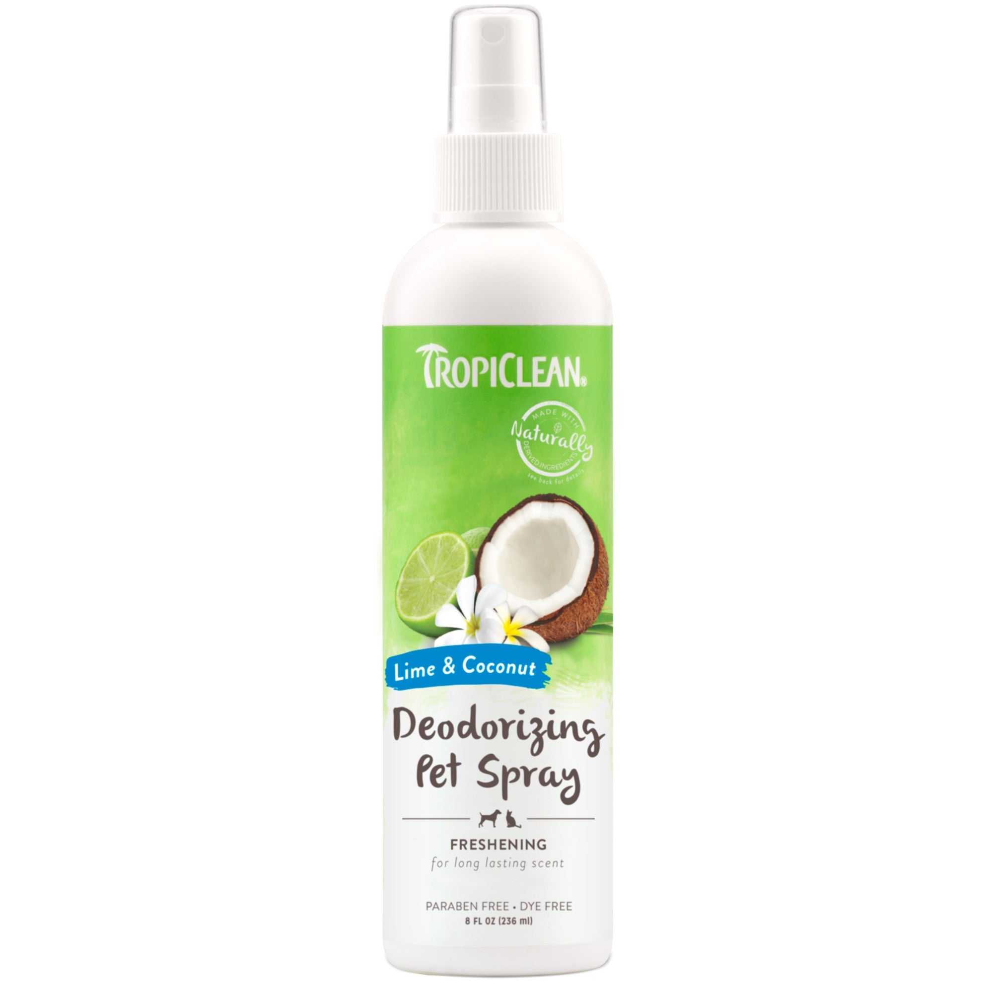 8oz Tropiclean Pet Deodorizer Spray Lime and Coconut - American Bark Bliss