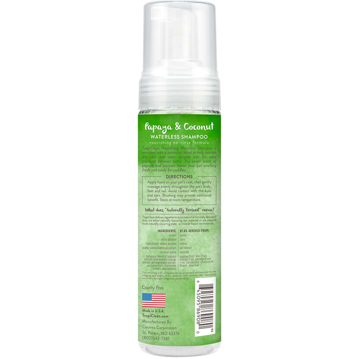 Tropiclean Papaya and Coconut Pet Waterless Shampoo (7.4oz) - American Bark Bliss