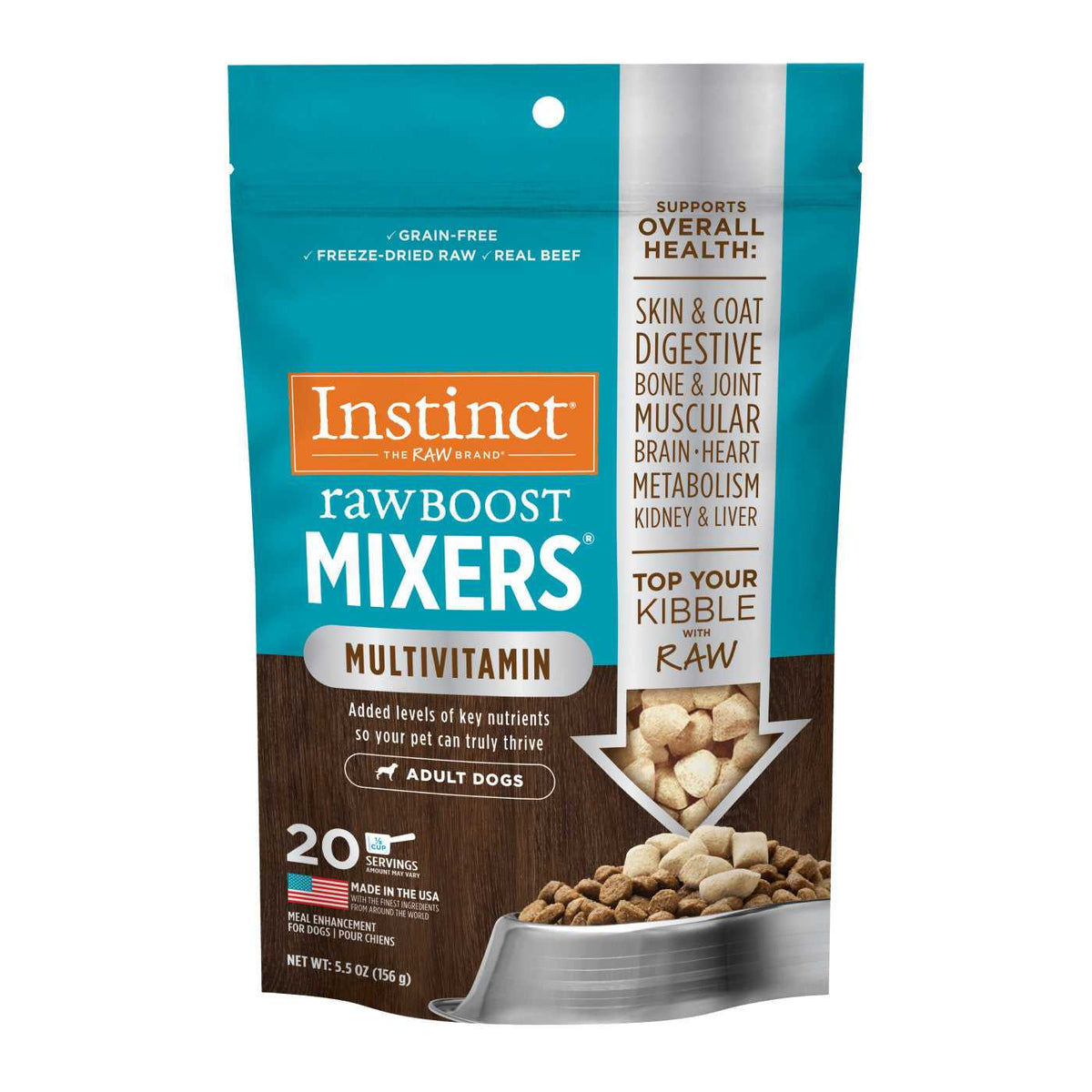 Instinct Adult Raw Boost Freeze Dried Multivitamin Dog Mixers (5.5oz) - American Bark Bliss