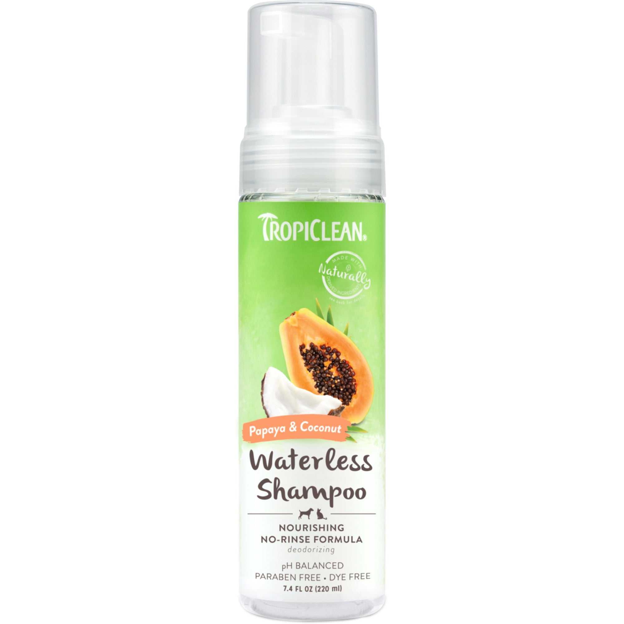 Tropiclean Papaya and Coconut Pet Waterless Shampoo (7.4oz) - American Bark Bliss