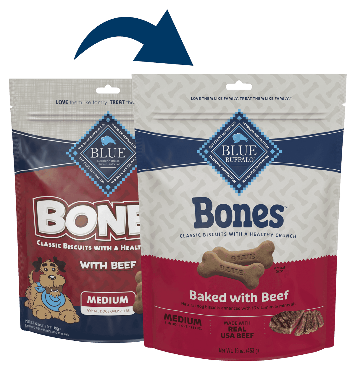 Blue Buffalo Medium Real Beef Biscuit Bones (16oz) - American Bark Bliss