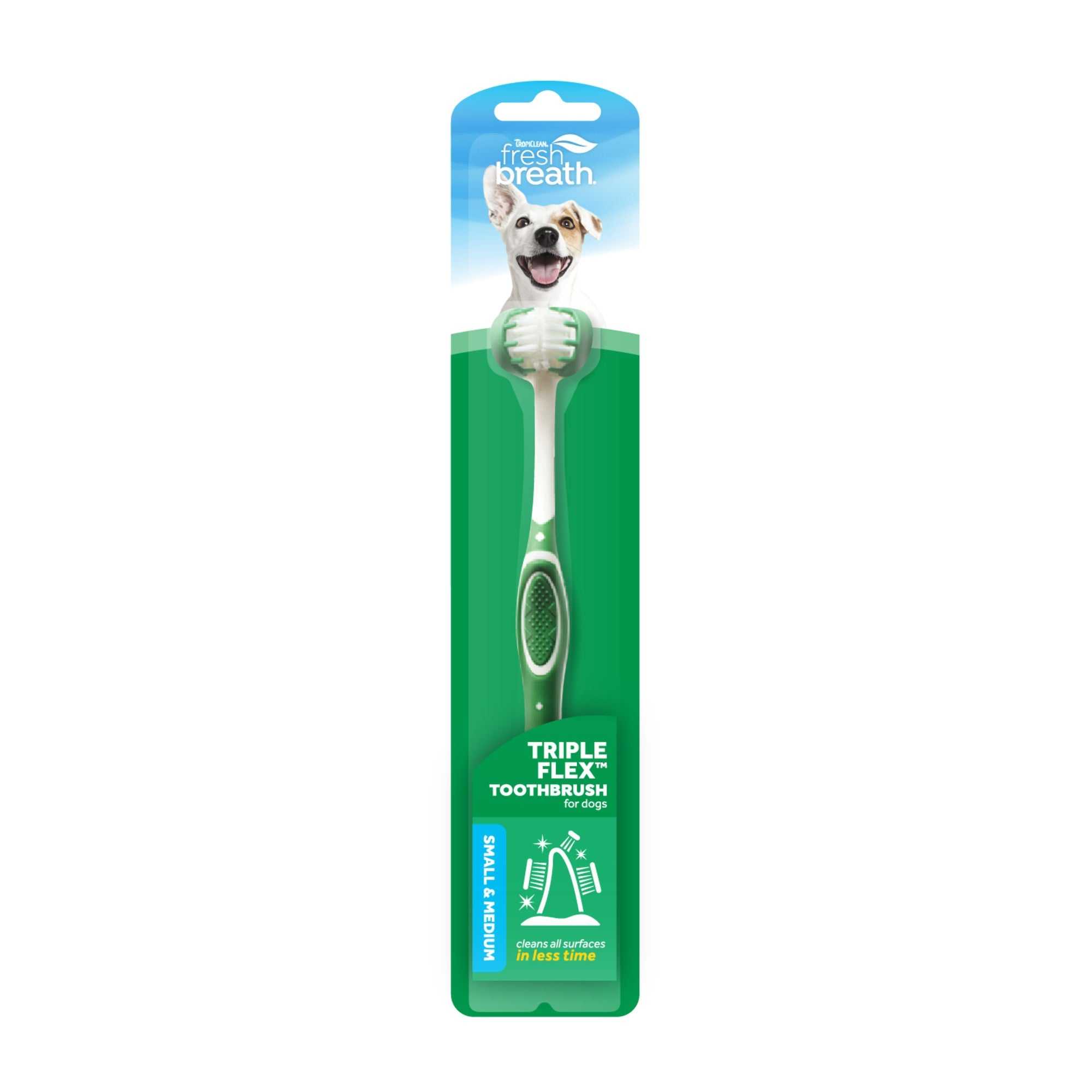 Tropiclean Triple Flex Dog Toothbrush - American Bark Bliss