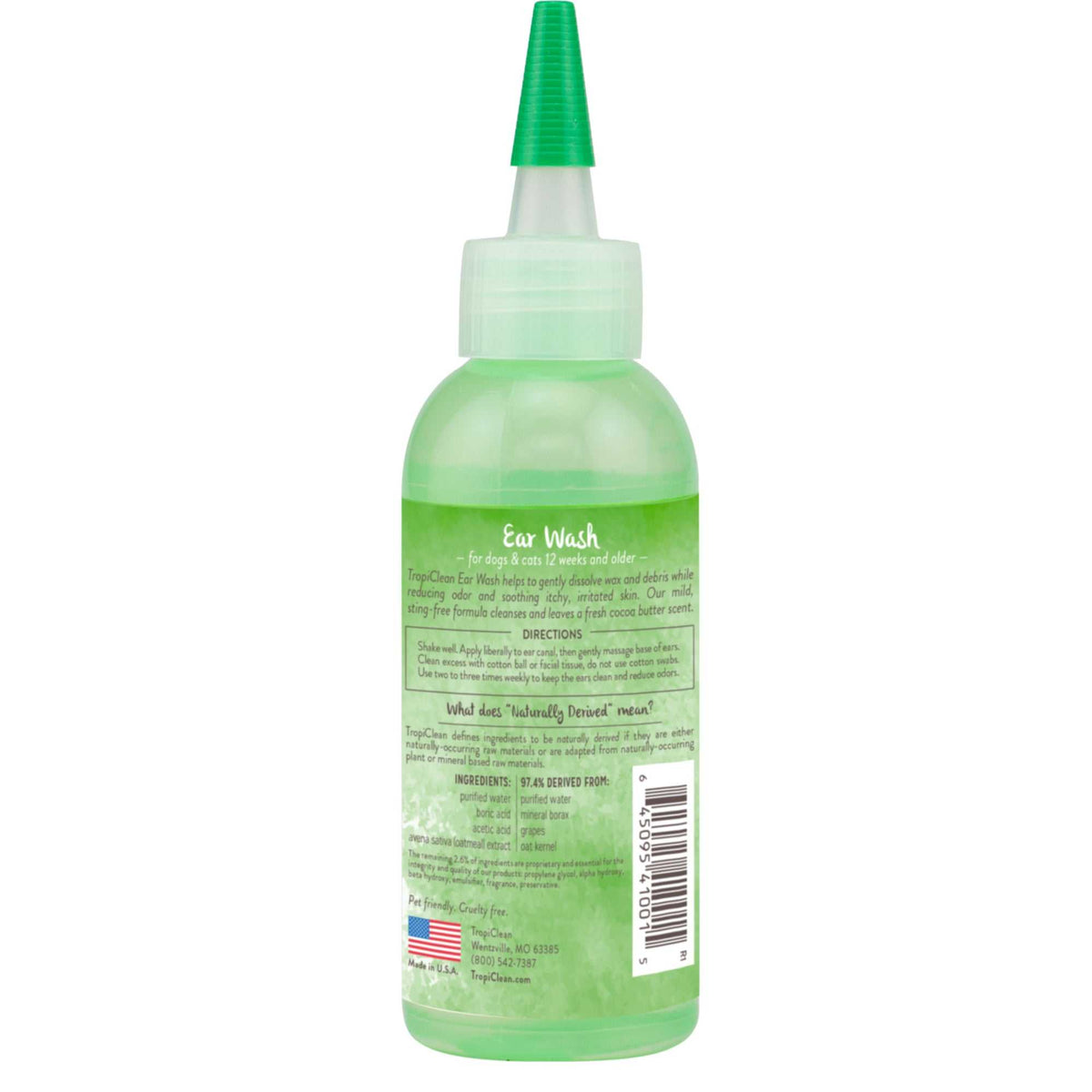 Tropiclean Alcohol Free Pet Ear Wash (4oz) - American Bark Bliss
