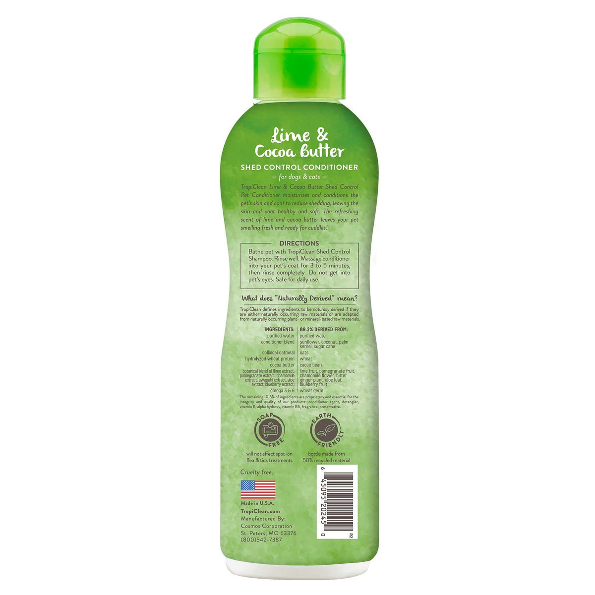 Tropiclean Lime and Cocoa Butter Pet Conditioner (20oz) - American Bark Bliss