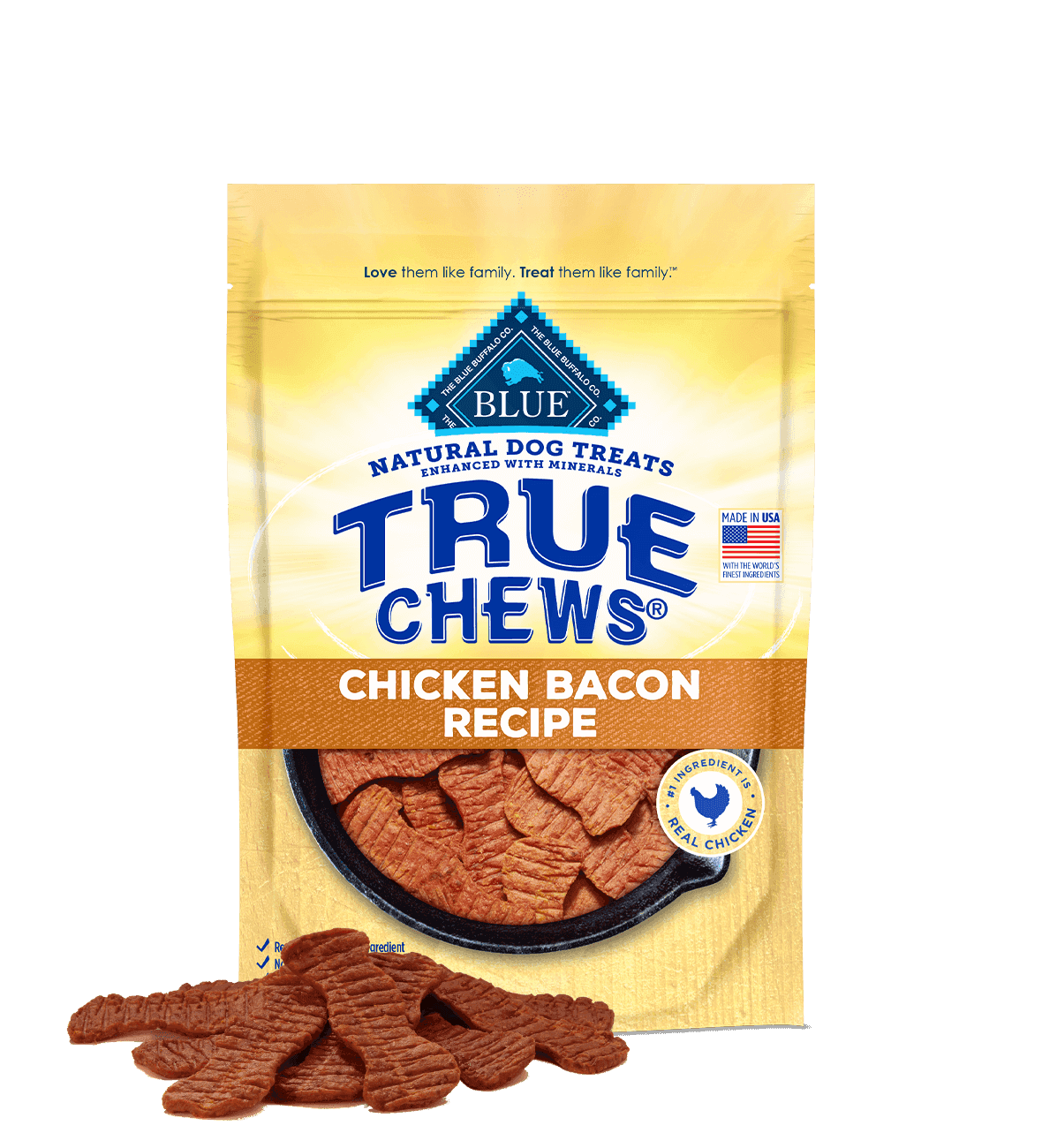 Blue Buffalo True Chews Premium Chicken and Bacon Dog Treats (12oz) by The Family Pet