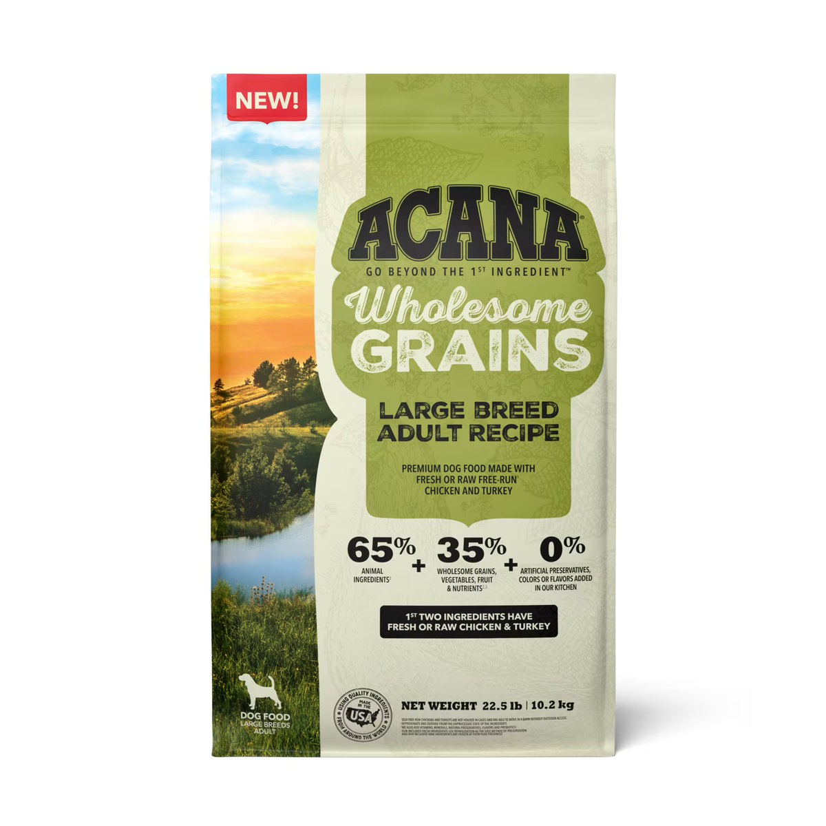 Acana Wholesome Grains Large Breed Dry Dog Food (22.5lb) - American Bark Bliss