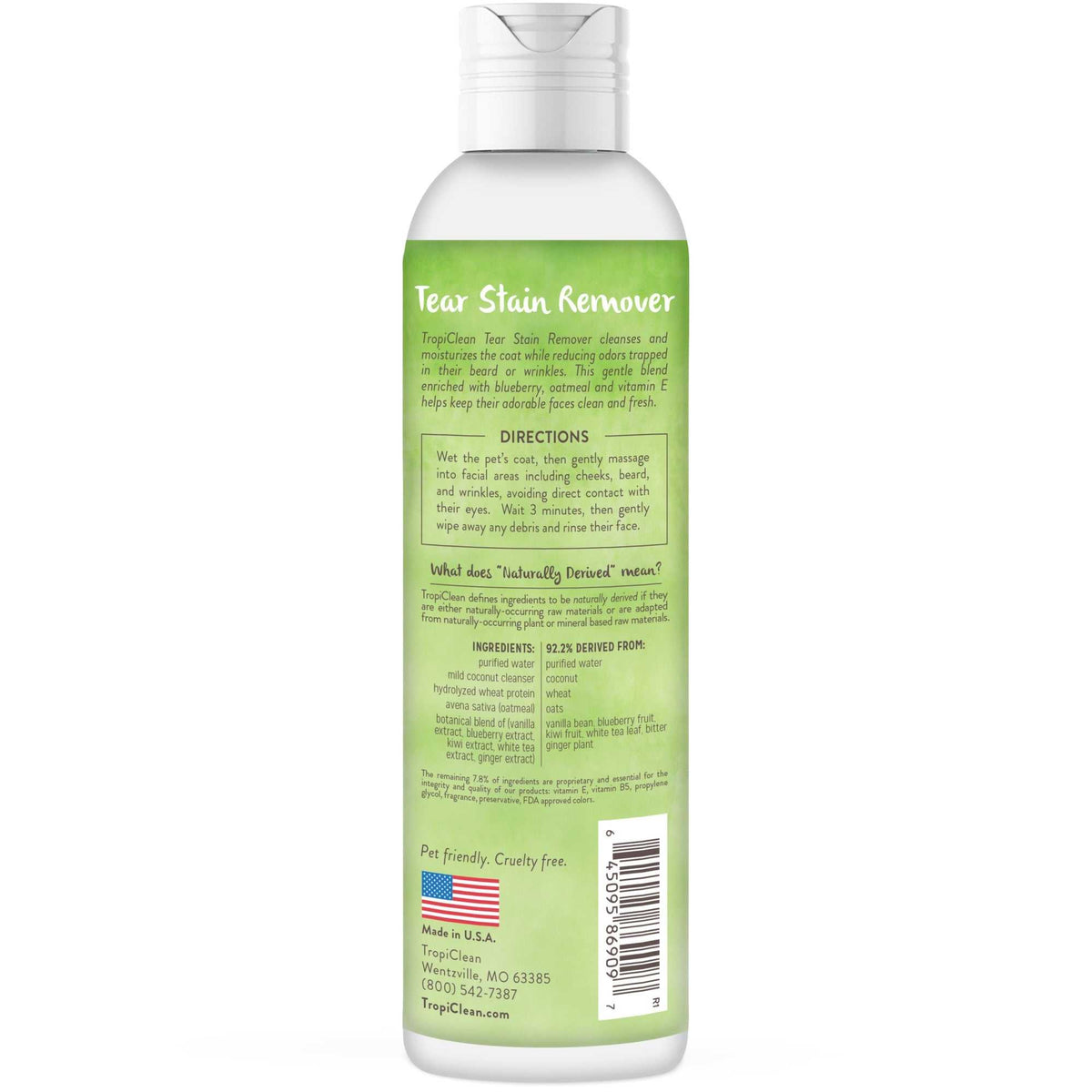 8oz Tropiclean Pet Tear Stain Remover Warm Vanilla - American Bark Bliss