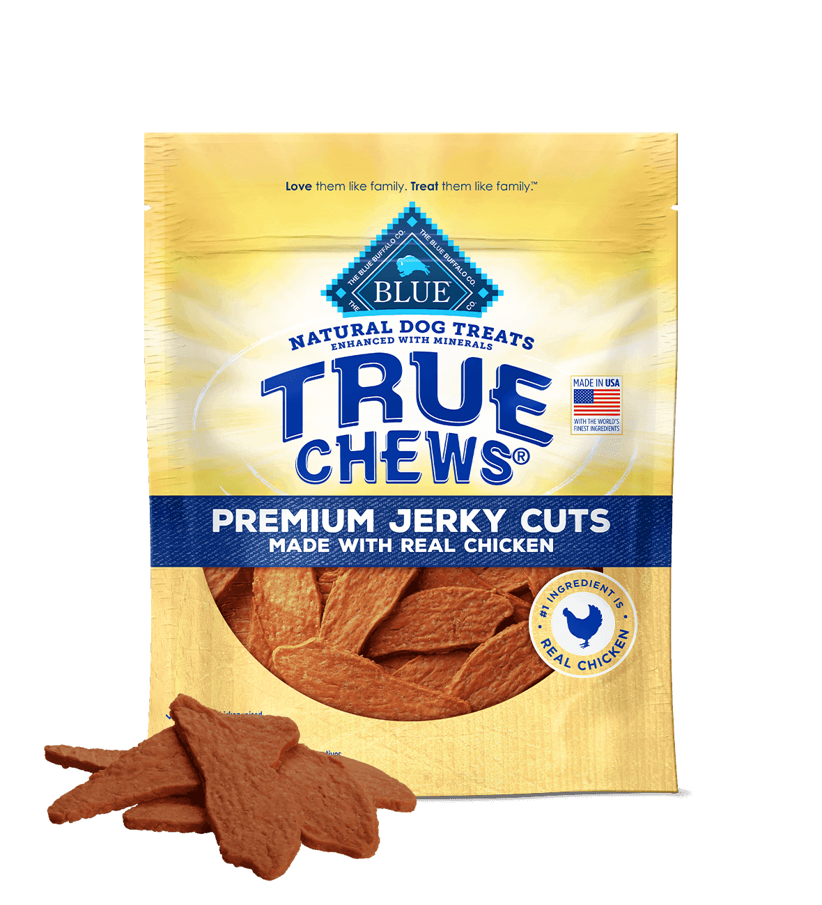 Blue Buffalo True Chews Jerky Cuts Chicken Dog Treats (12oz) - American Bark Bliss