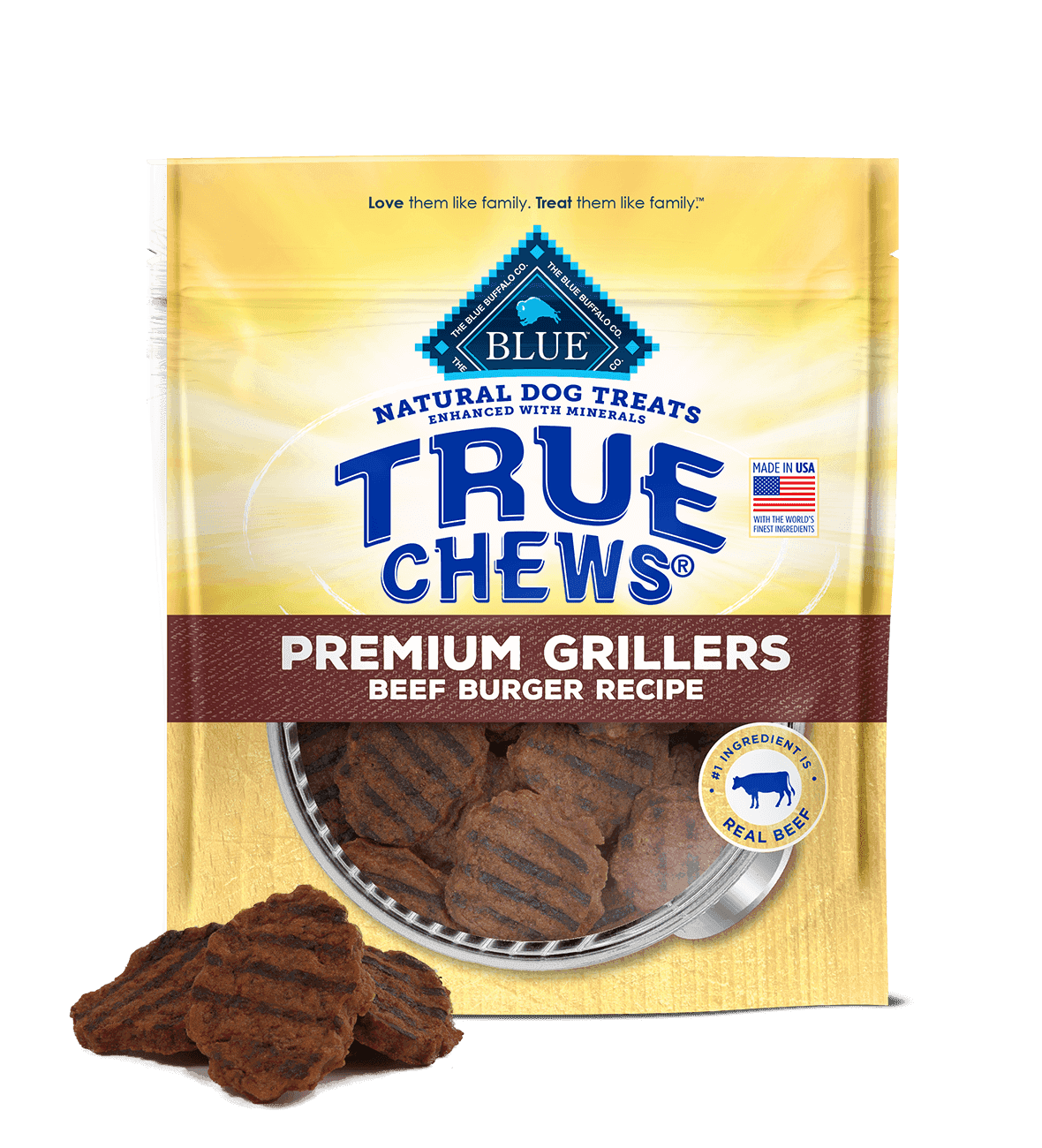 Blue Buffalo True Chews Grillers Beef Burger Dog Treats (10oz) - American Bark Bliss