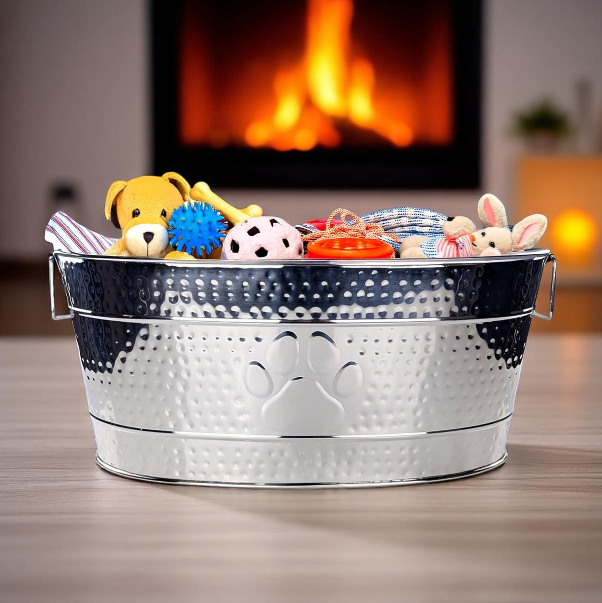 Ultimate Pet Parent Gift Set - Premium Air Tight Treat Canister + Dog Bowls with No Slip Mat + Set of 3 Dog Toys + Large Steel Dog Toy Bin | BREKX