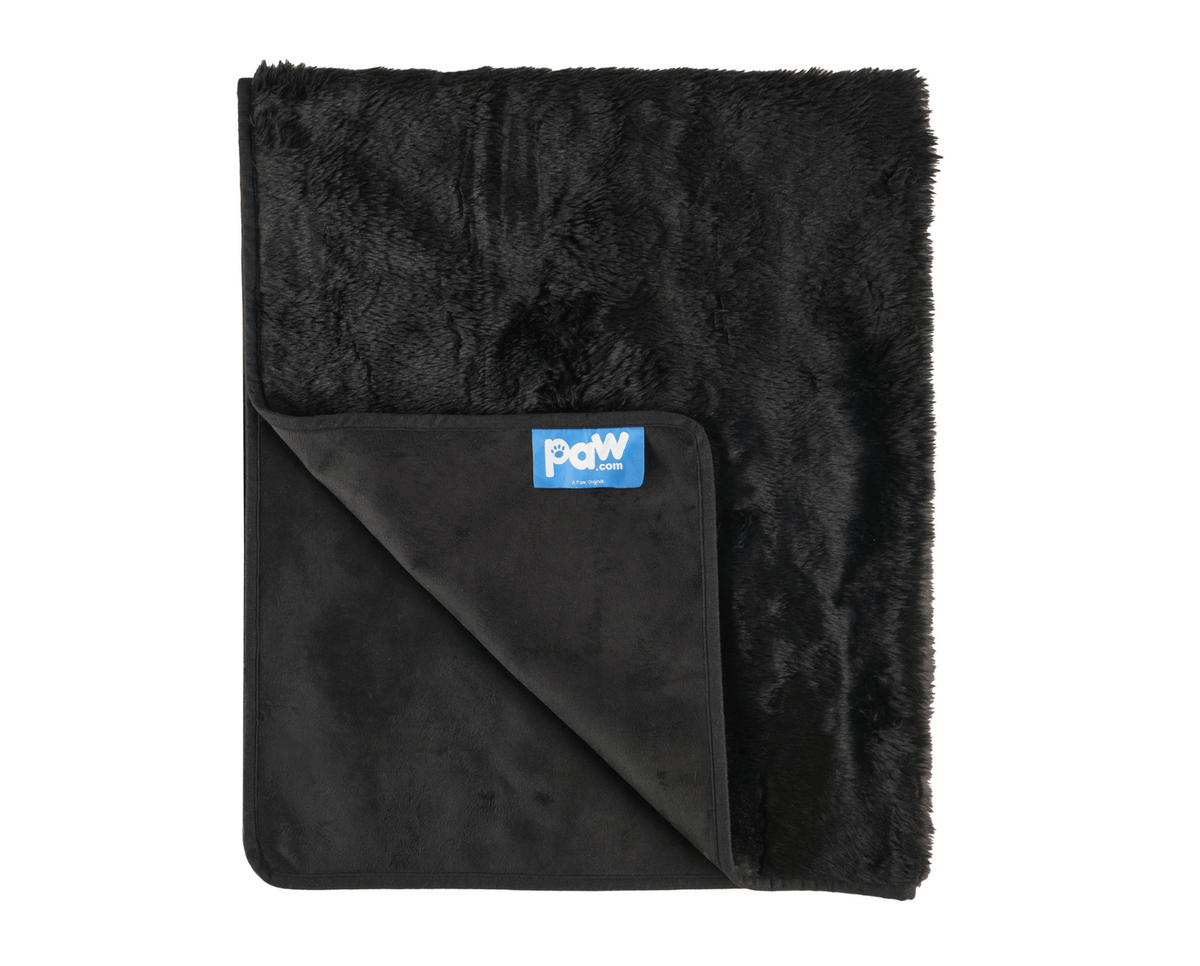 Waterproof Dog Blanket - Midnight Black Fur Throw - American Bark Bliss