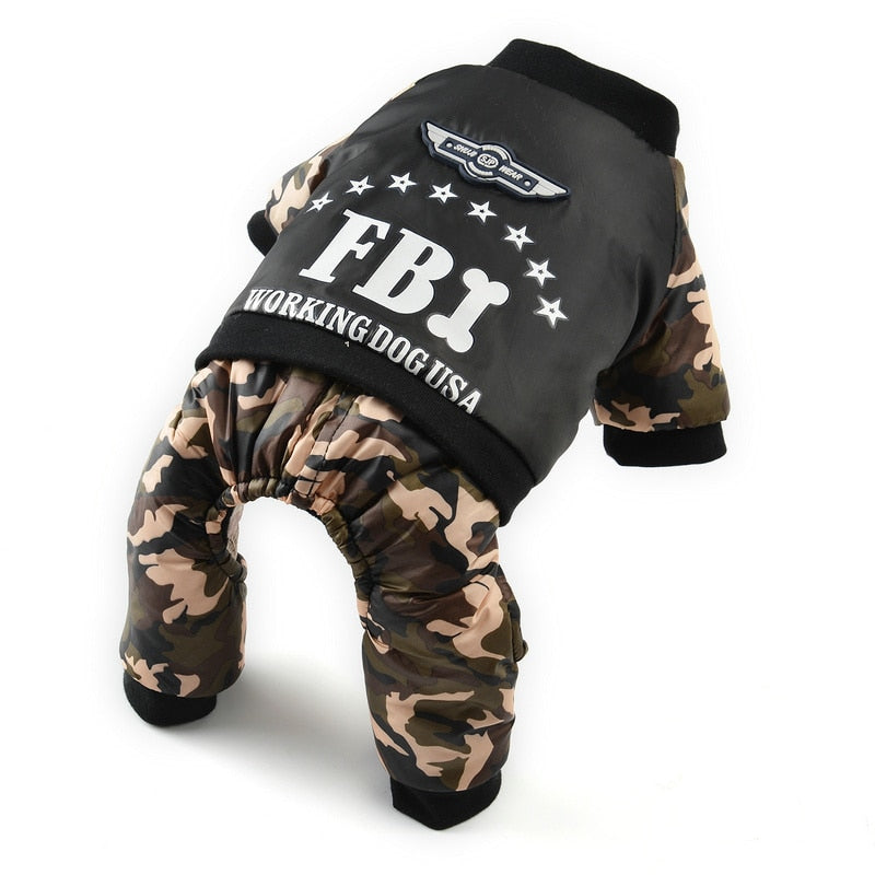 FBI Camouflage Dog Jumpsuit Pants - American Bark Bliss