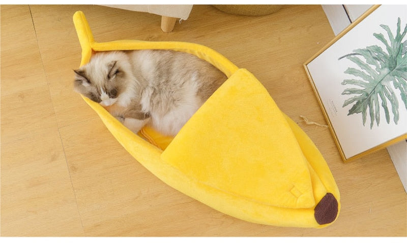 Banana Cat Dog Pet Bed for Pets - American Bark Bliss