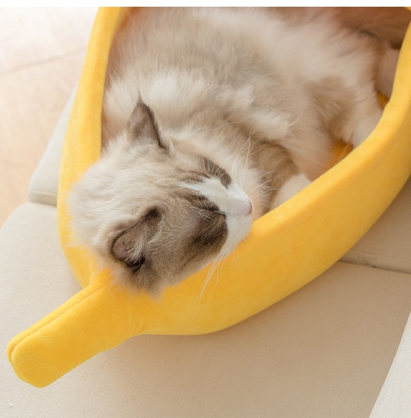 Banana Cat Dog Pet Bed for Pets - American Bark Bliss