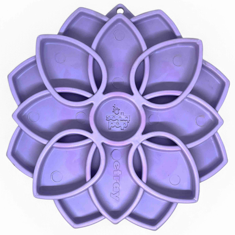 Mandala Softie eTray Shallow Slow Feeder Dog Bowl with Suction Cups | USA Made - American Bark Bliss