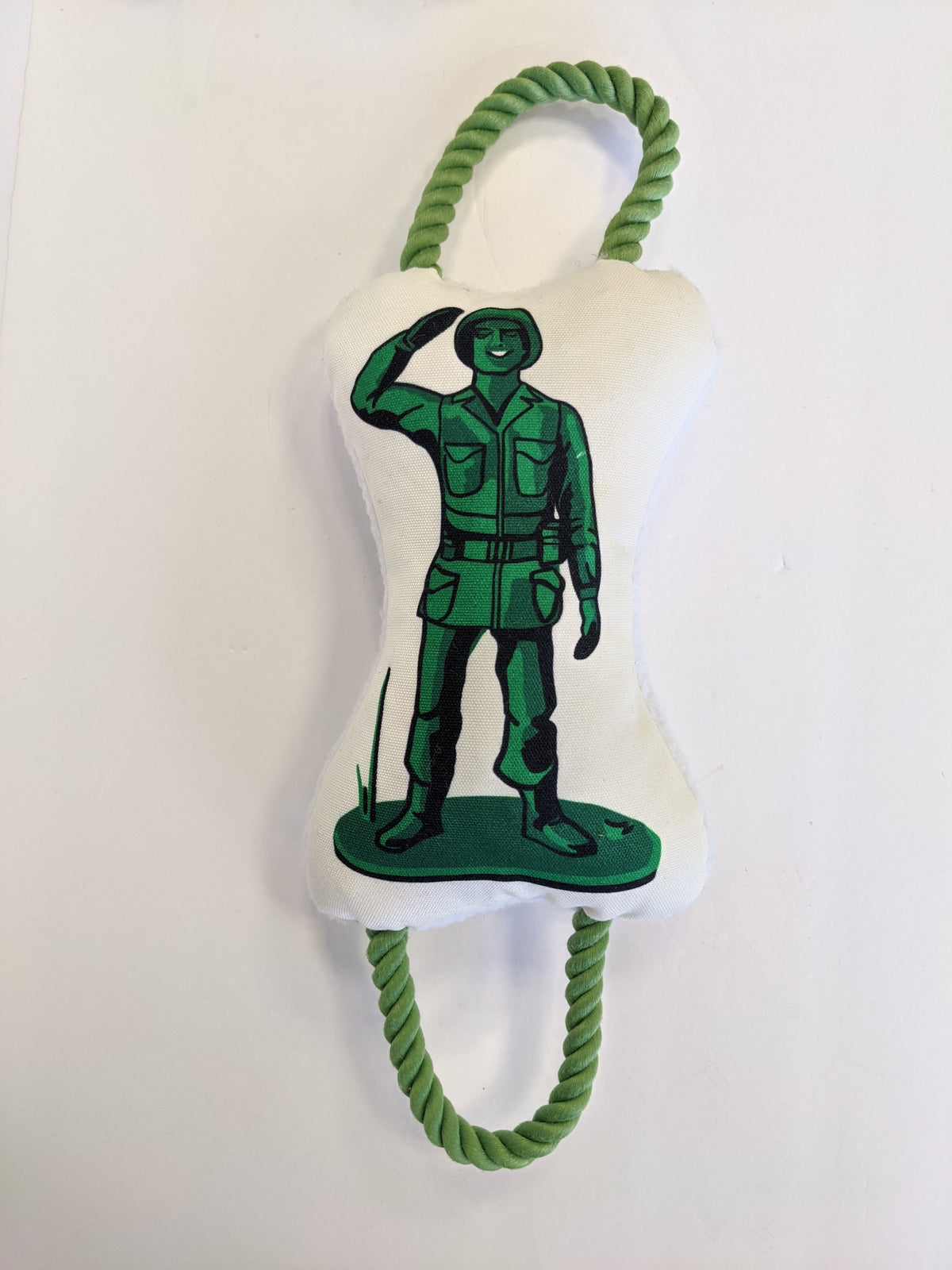 Country Living Retro Soldier Plush Dog Toy with Squeaker & Rope, 15 × 6.5 in