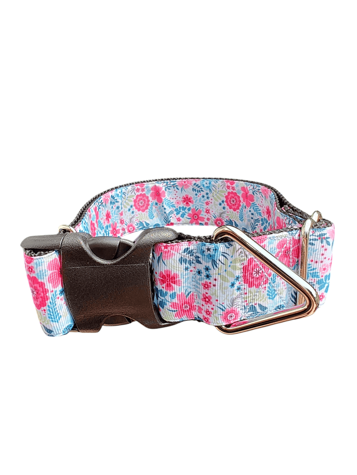 1.5" Wide Bright Floral Nylon Dog Collar - American Bark Bliss